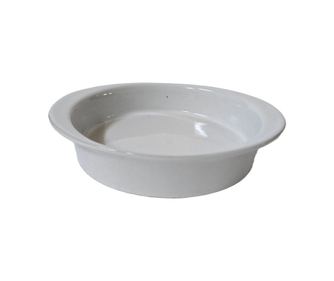 Vas termorezistent rotund, 16.5x13.5x3 cm, Alb