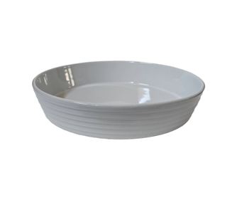 Vas termorezistent rotund, 25.5×6 cm, Alb