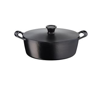 Tefal E2125455 Μαντεμένια Κατσαρόλα Jamie Oliver, 5.1 L, 45 cm, Οβάλ, Έως 250C, Σμαλτωμένη, Επαγωγική, Μαύρη