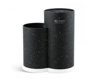 Поставка за ножове и прибори Edenberg EB-5105B, 22x20 см, До 10 ножа, 2 отделения, Лесно почистване, Меко покритие, Черен