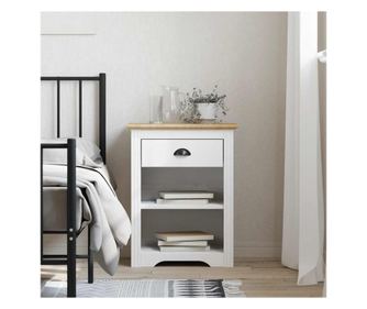 Noční stolek "BODO", hnědý, 53x38,5x66 cm, masivní borovicové dřevo