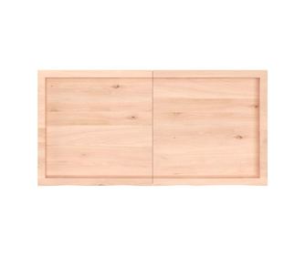 Stenska polica, 120x60x4 cm, neobdelan masiven hrastov les