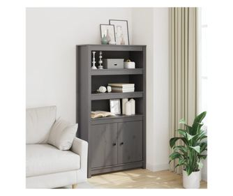 Visok omar, siva, 80x35x154 cm, masivno borovo leso