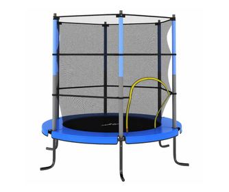 Trampolína s ochrannou sítí, modrá, 140x160cm, kulatá