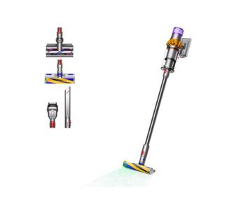 Вертикална прахосмукачка Dyson V15 Detect Аbsolute, 660W, 0.76 л, 60 мин автономия, Сензори, 3 режима, LCD, Сив