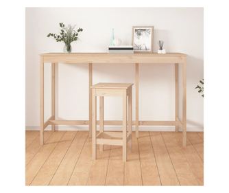 Bar miza, 180x80x110 cm, masivno borovo leso