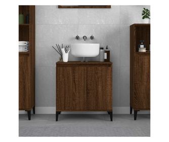 Mosdalatti szekrny, barna tlgy, 58x33x60 cm, feldolgozott fa