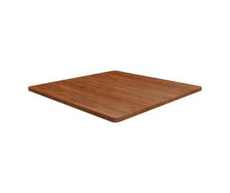 Σκούρο καφέ τετράγωνο επιτραπέζιο 90x90x2,5 εκ. από επεξεργασμένο ξύλο δρυός