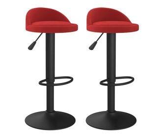 Barové židle, 2 ks, vínově červené, samet