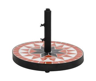 Okroglo stojalo za senčnik, terakota in bela, 12 kg