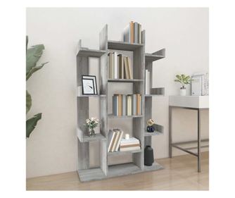 Knyvespolc, szrke sonoma, 86x25,5x140 cm, feldolgozott fa