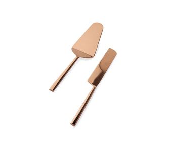 Set 2 tacamuri servire desert otel cupru satinat Hestia 6x26h; 2,5x27h