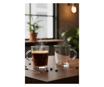 Set skodelic za kavo (2 kosa) 590, prozoren