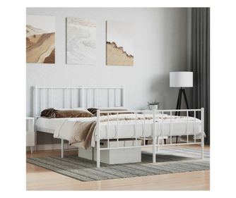 Metalni krevet s uzglavljem, bijeli, 120x200 cm