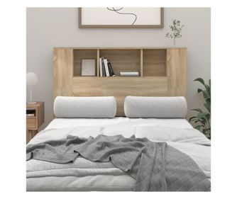 Κεφαλάρι κρεβατιού με ντουλάπι, δρυς sonoma, 120x18,5x104,5 εκ.