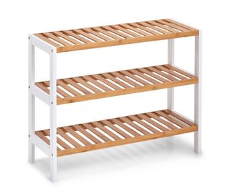 Botník Zeller, bambus/MDF, 70x26x54 cm, hnědá/bílá