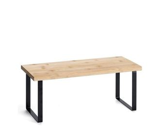 Univerzální regál Zeller, bambus/kov, 36x15x15 cm, hnědá/černá