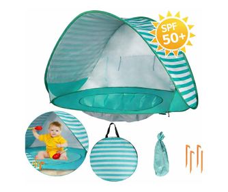 GINGER HOME Pop-Up stan na hraní s UV ochranou 50+ – lehký a skládací, na pláž i zahradu, 120x80x70 cm