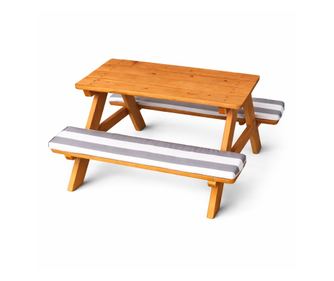 Gyerek Piknik Szett, Gyerekasztal Padokkal és Puha Párnákkal, 89x79x50 cm