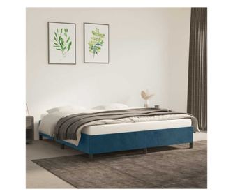 Κρεβάτι, σκούρο μπλε, 160x200 εκ., βελούδο