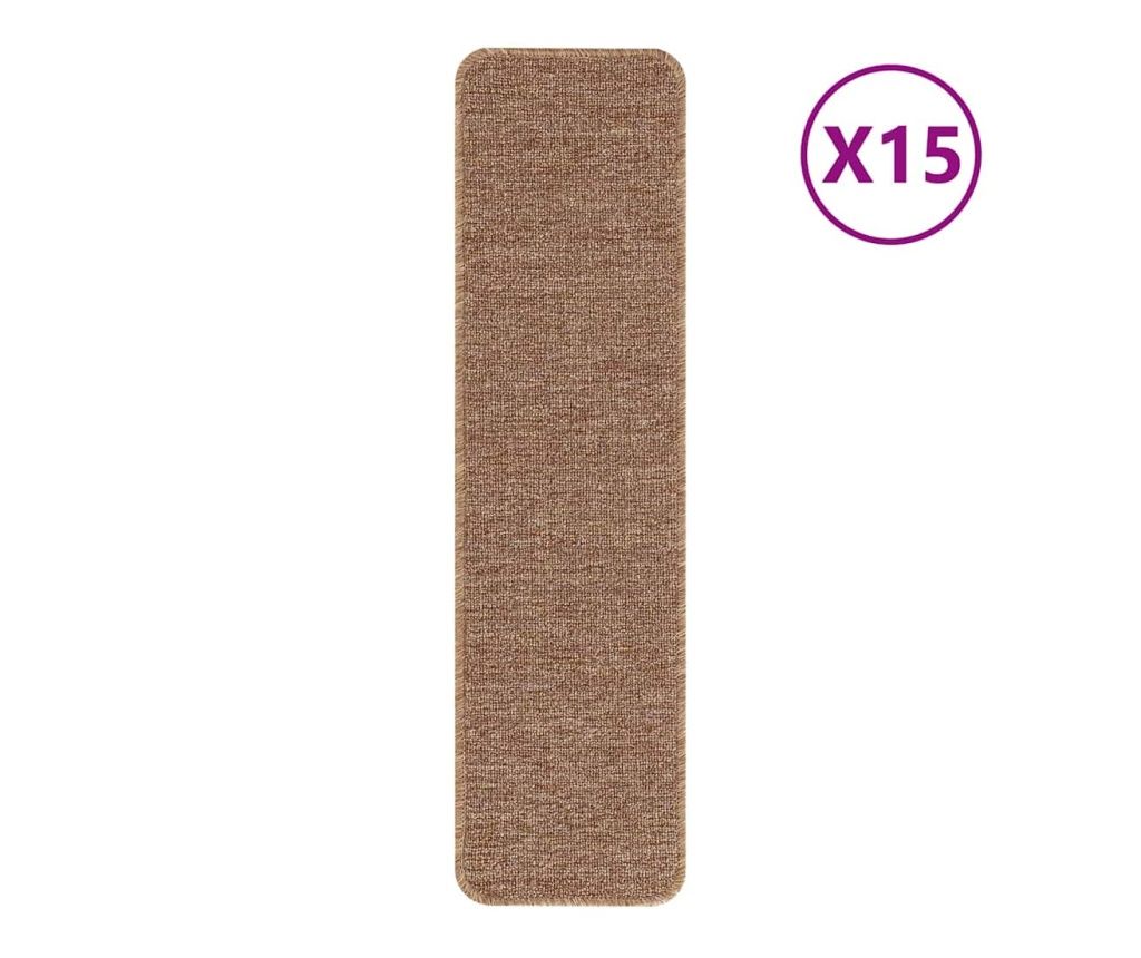 vidaXL Non-slip Stair Treads 15 pcs Yellow 75 x 20 cm PP