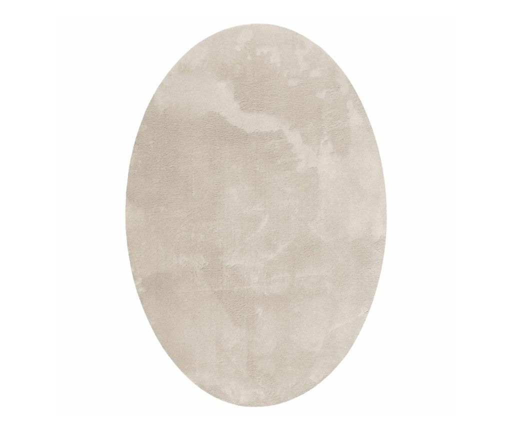 vidaXL Area Rugs Oval HUARTE Beige 140 x 200 cm 100% Polyester