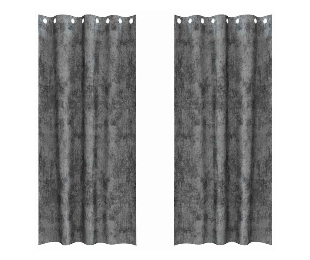 vidaXL Velvet Curtains with Drapes 2 pcs Grey 260 x 140 cm Velvet