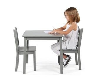 Gyerek fa asztal 2 székkel - Szürke