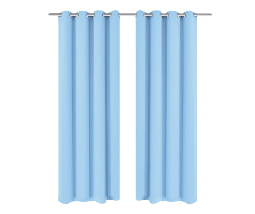 vidaXL Blackout Curtains with Metal Eyelets, 270 x 245 cm, Turquoise