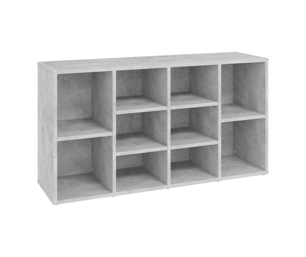 vidaXL Shoe Cabinet Bench, Concrete Grey, 103x30x55 cm, Engineered Wood