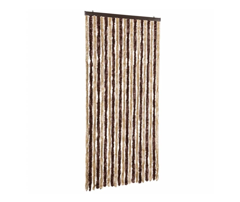 vidaXL Insect Screen, beige and light brown, 90x200 cm, chenille