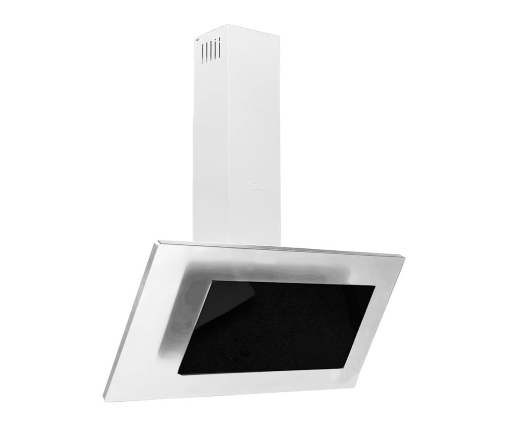 vidaXL Wall Cooker Hood 90 cm Stainless Steel & Tempered Glass