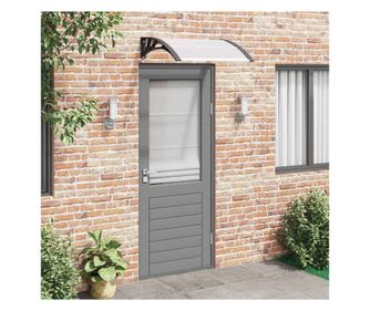 Nadstrešek za vrata, črn in prozoren, 80x80 cm, polikarbonat