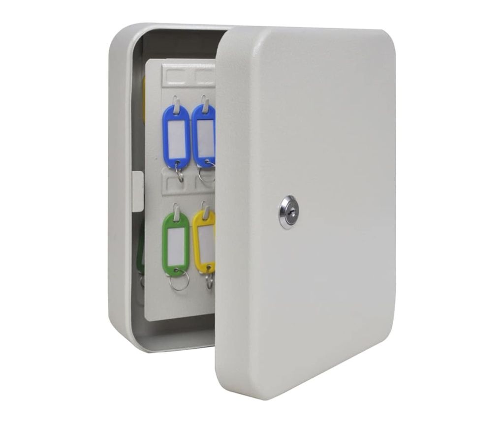 vidaXL Key Cabinet Cream 20 x 7.5 x 25 cm Steel