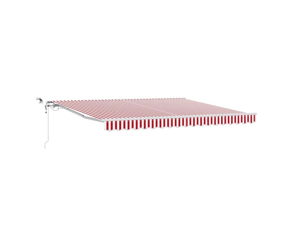 vidaXL Retractable Awning Red and White 400 x 300 cm