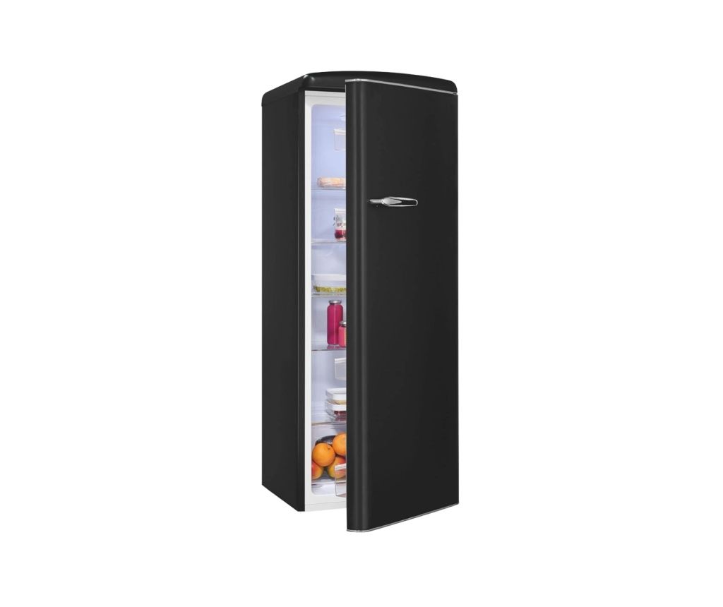 Retro Refrigerator, Exquisit, 229 liters, Matte Black