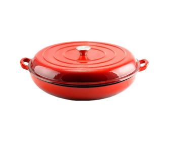 Hrncí z emailované litiny s pokličkou na pečení 40 cm 5L Perfect Home 14754, červená