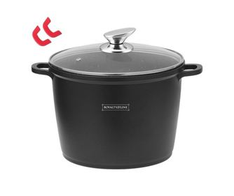 Visoka marmorna lonca s pokrovom, 28 cm, 10.5L – Royalty Line RL-AD-28ML, idealna za sarmale