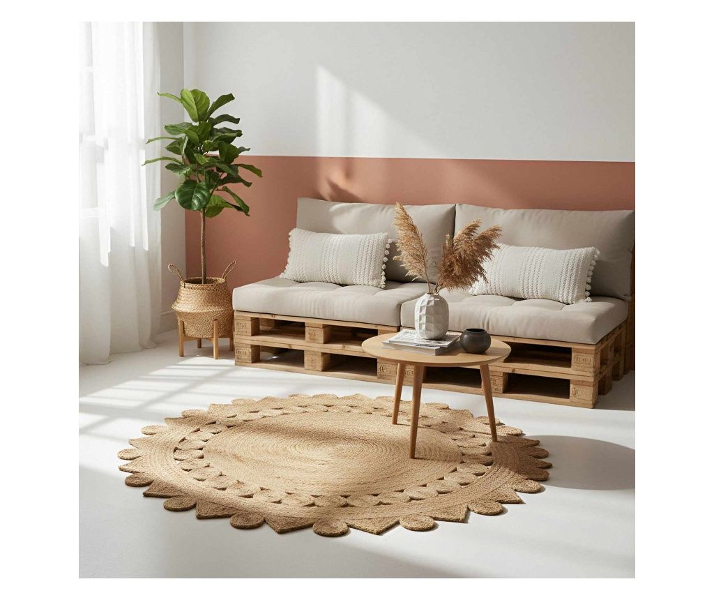 vidaXL Area Rugs Rectangular Jute Ø 210 cm Brown