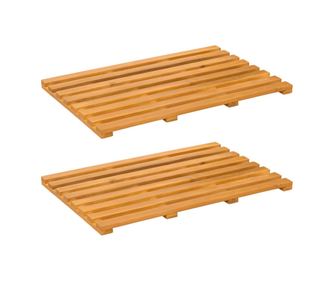 vidaXL Covoraș de baie Simplu Maro 56 x 37 cm lemn