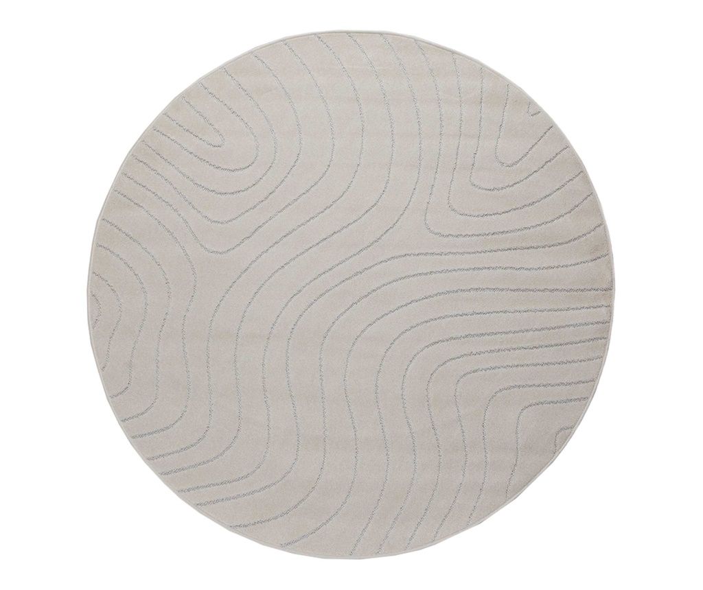 vidaXL Area Rug PALMERAS Cream Ø 160 cm Polyester