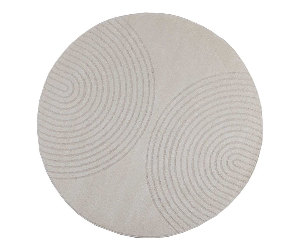 vidaXL Area Rugs Round GALATI Cream Ø 160 CM Polyester