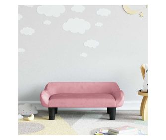 Pohovka pro děti, růžová, 70x40x24 cm, samet