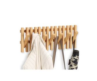 Държач за дрехи от бамбук Хавай, 7 куки, 41.5 x 3.5 x 16 см