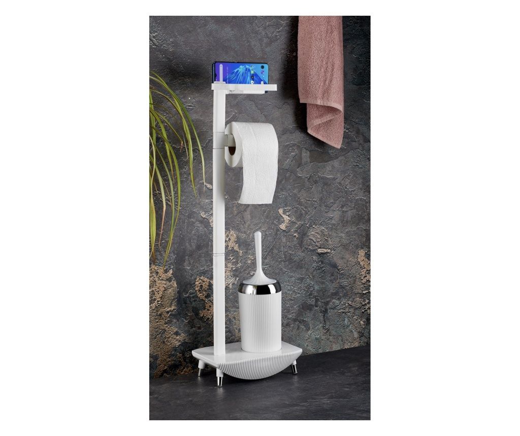 Wc Toilet Set stands with Brush, Bathroom Sink Brush Toilet Bowl Cleaning Brush, White