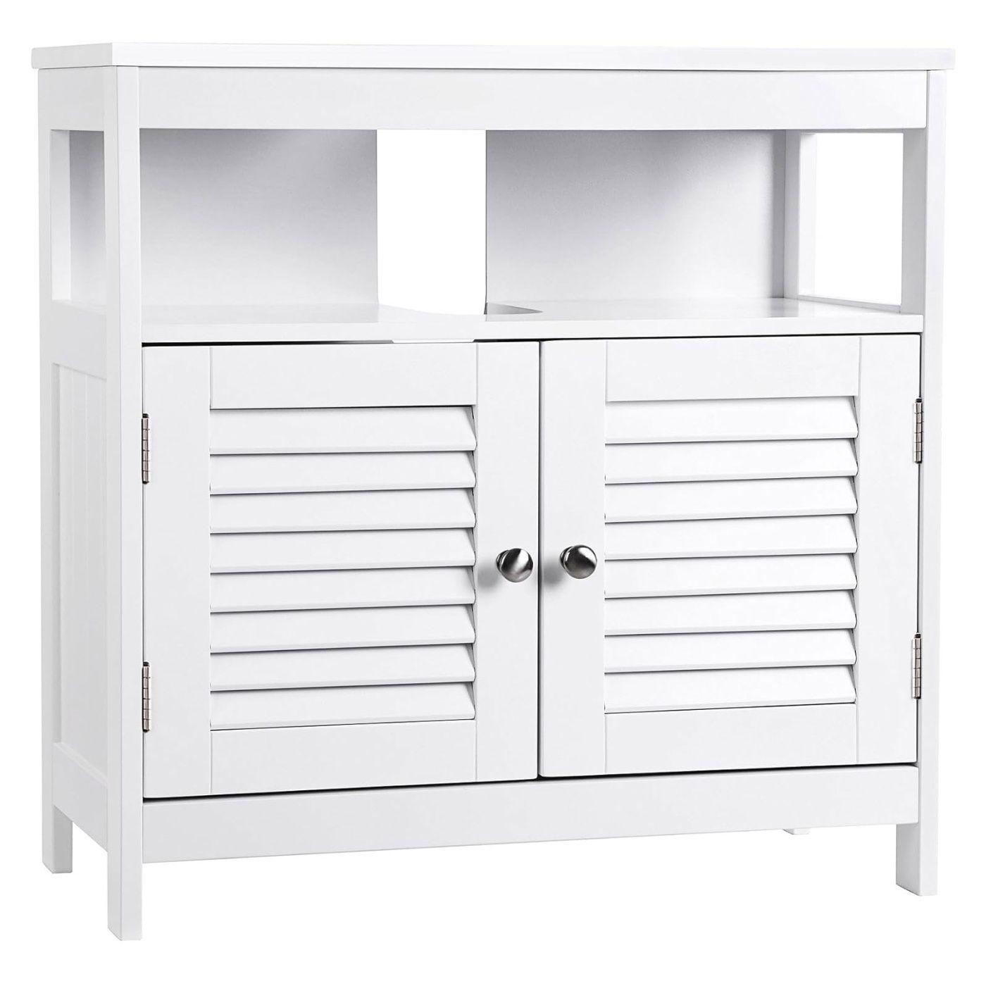 Bathroom Cabinet Base Unit, with 2 Doors, 2 Compartments, White 60x60x30 cm