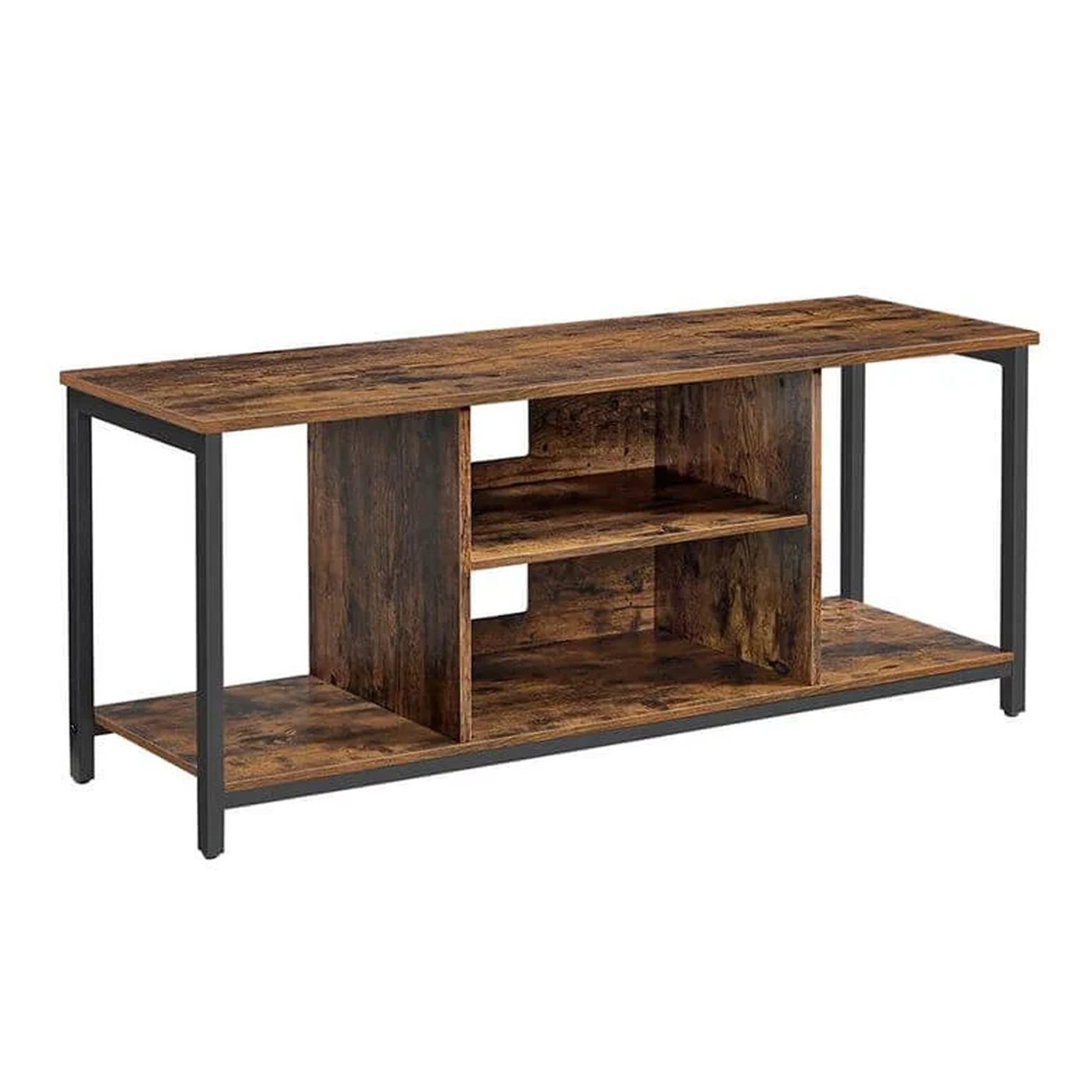 TV Stand for TVs up to 60 inches, Industrial Style, 120x40x50 cm, Rustic Brown