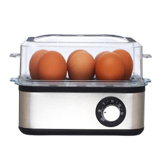 Яйцеварка Elite EBS-8-1246, 500W, За 8 яйца, Таймер с 3 режима, Звуков сигнал, Инокс