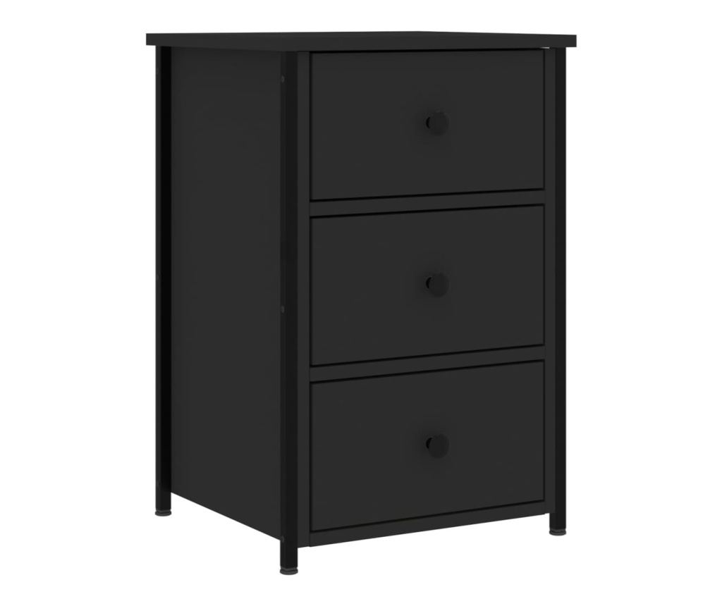 Noćni ormarići, 2 kom, crni, 40x36x60 cm, konstruirano drvo - 5