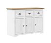 BODO Sideboard, bijela i smeđa, 115x43x79,5 cm, masivna borovina thumbnail 2